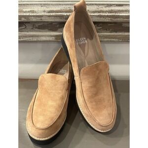 Eileen Fisher Ellis Lug-Sole Platform Loafers Tobacco 8.5M